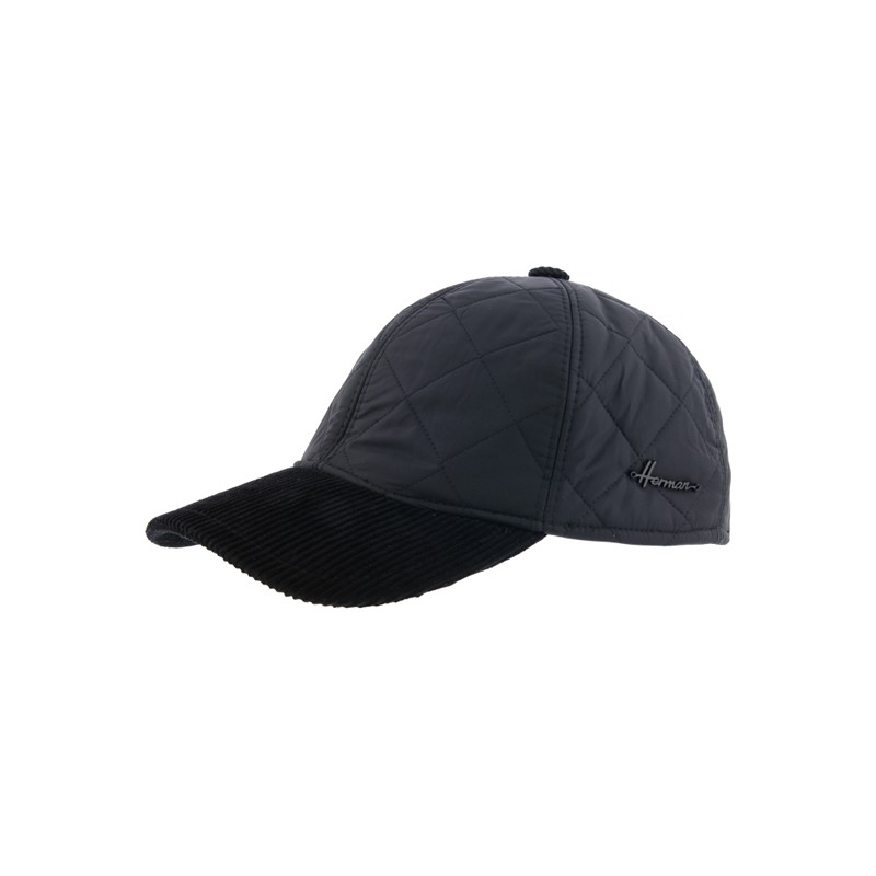 Casquette baseball matelassée avec visière en velour