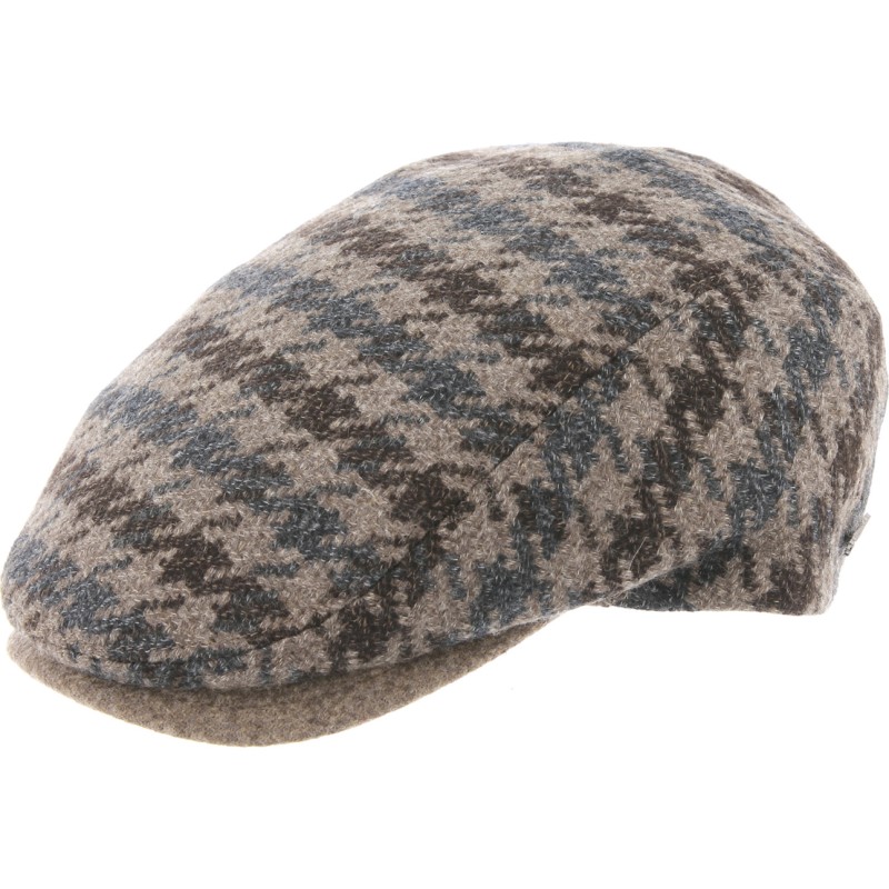 casquette plate en gros pied de poule