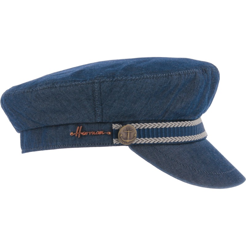 Casquette marin en jeans délavé