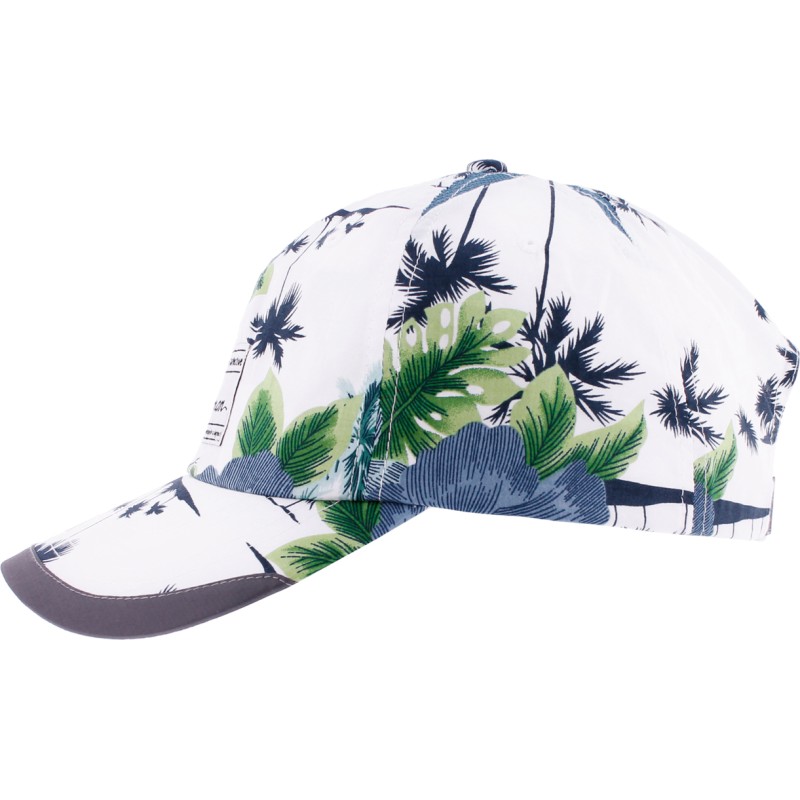 Casquette baseball à motif tropical avec badge rectangu
