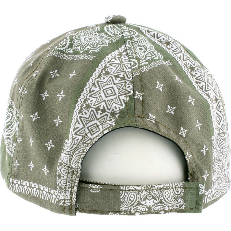 Casquette baseball à motif bandana avec fermeture velcro