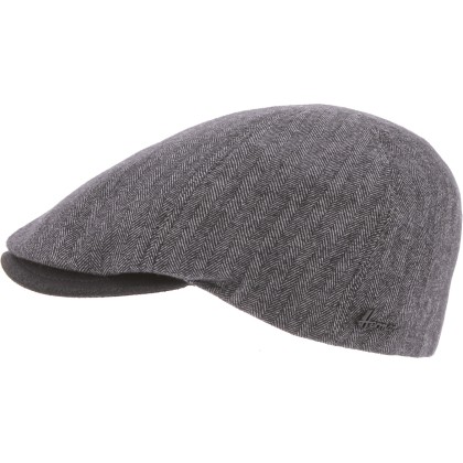Casquette plate en laine chevron unie