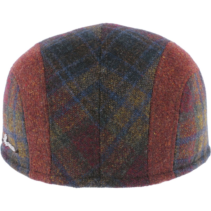 Casquette formée  avec tissus  bicolore (uni et à carreaux)