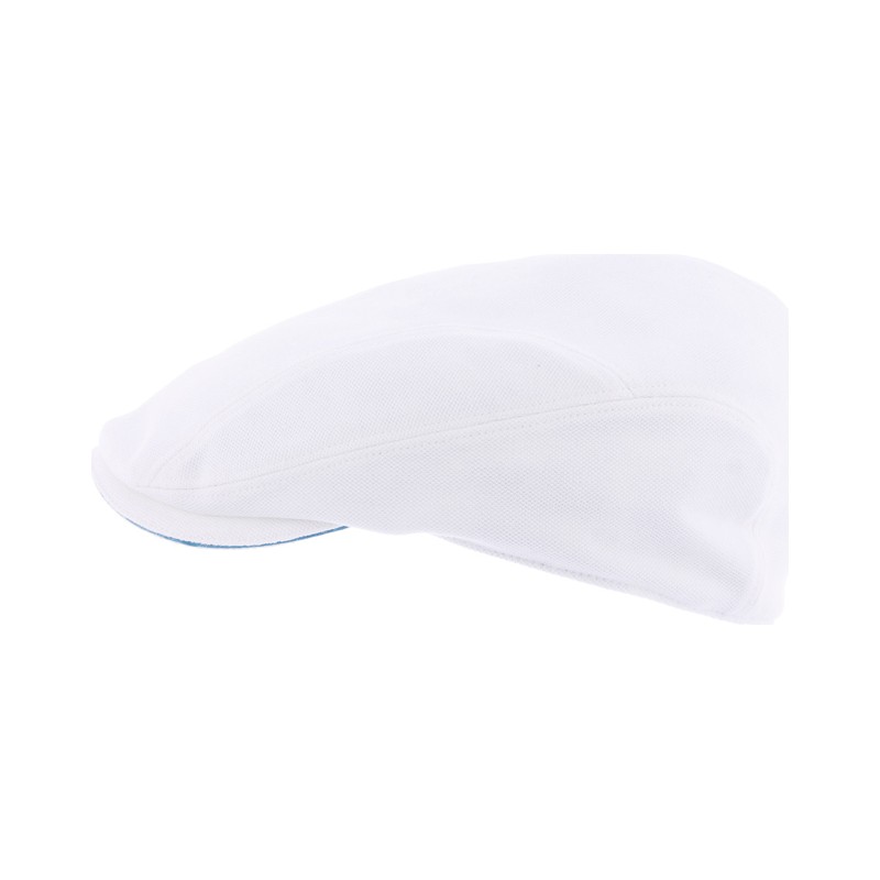 Casquette plate en coton piqué unie avec visière sandwich