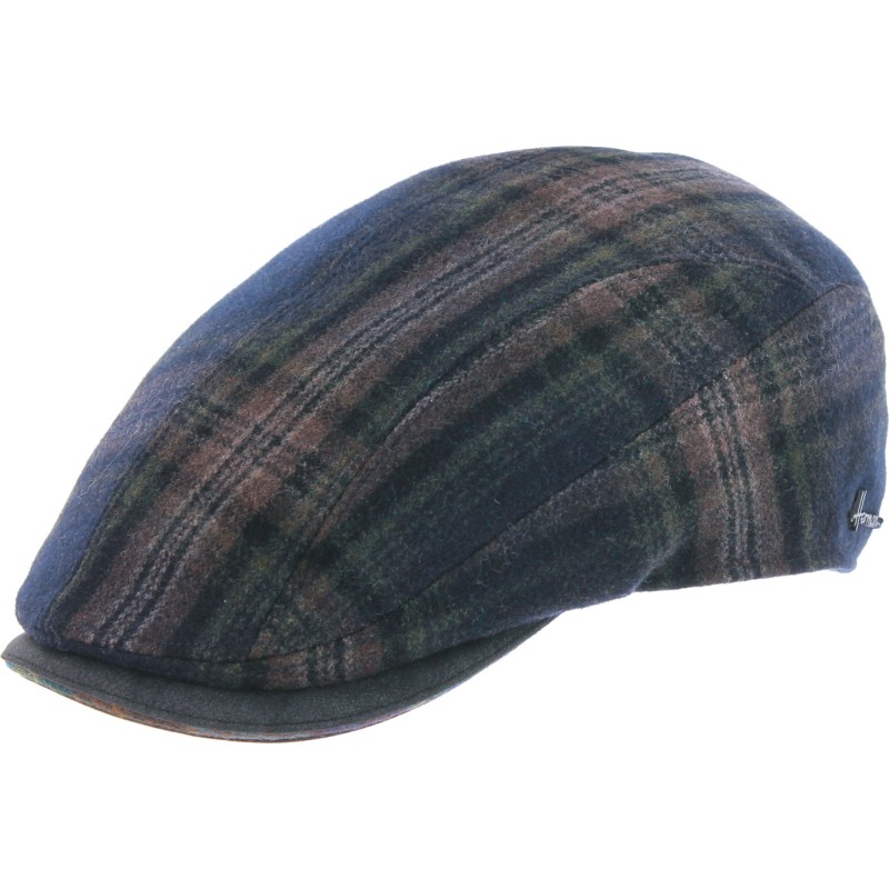 Casquette plate en tartan avec visière avec visière san