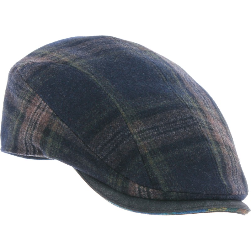 Casquette plate en tartan avec visière avec visière san