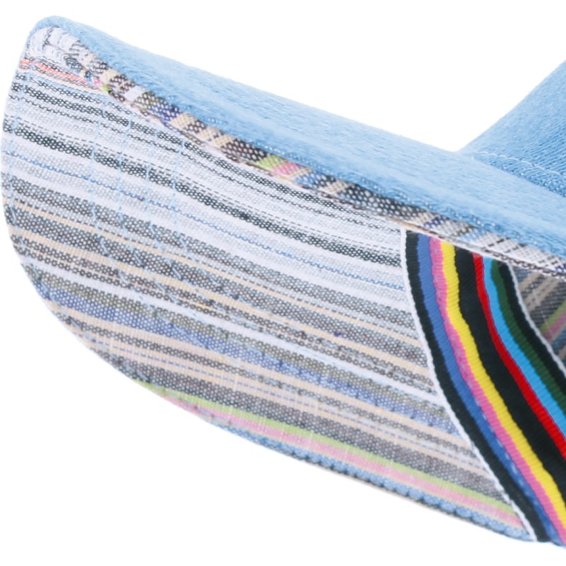 Casquette baseball en jeans doublure visère rayée