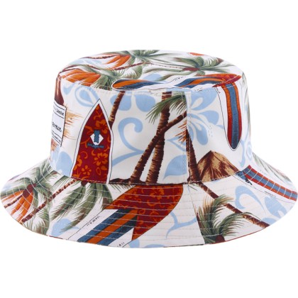 Bob à motif tropical avec badge rectangulaire