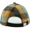 Casquette forme baseball en tweed à carreaux, visière unie