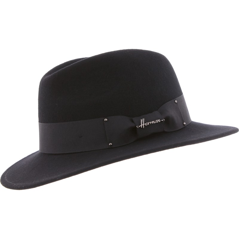 Chapeau grand bord coupé cousu, en feutre de laine