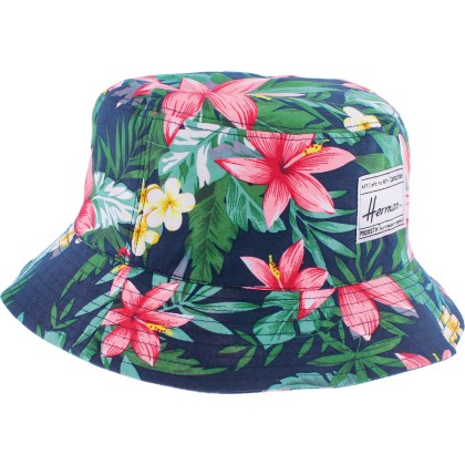 Bob à motif tropical fleuri avec badge rectangulaire