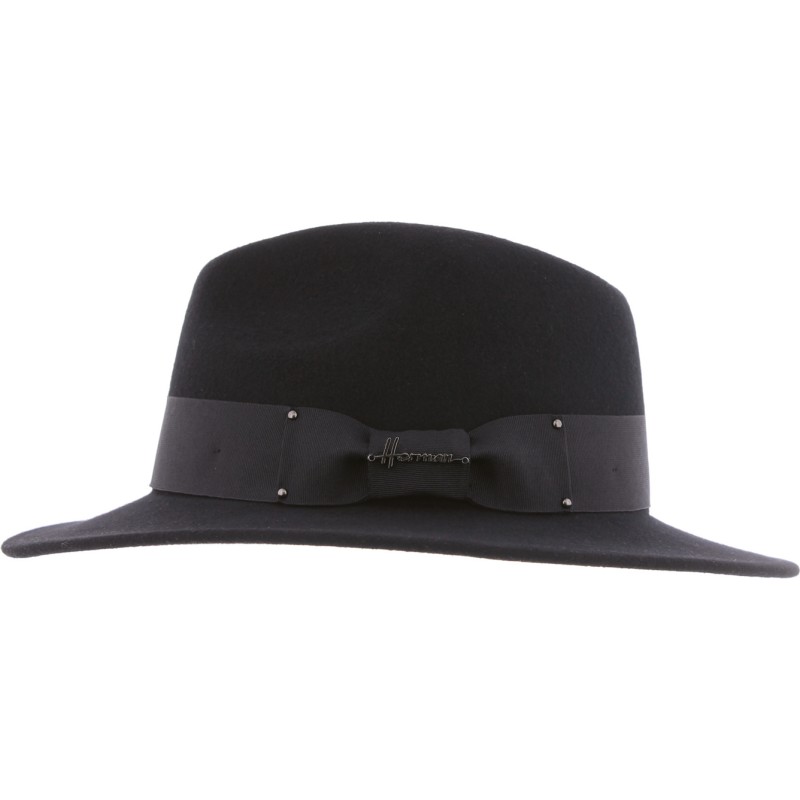 Chapeau grand bord coupé cousu, en feutre de laine