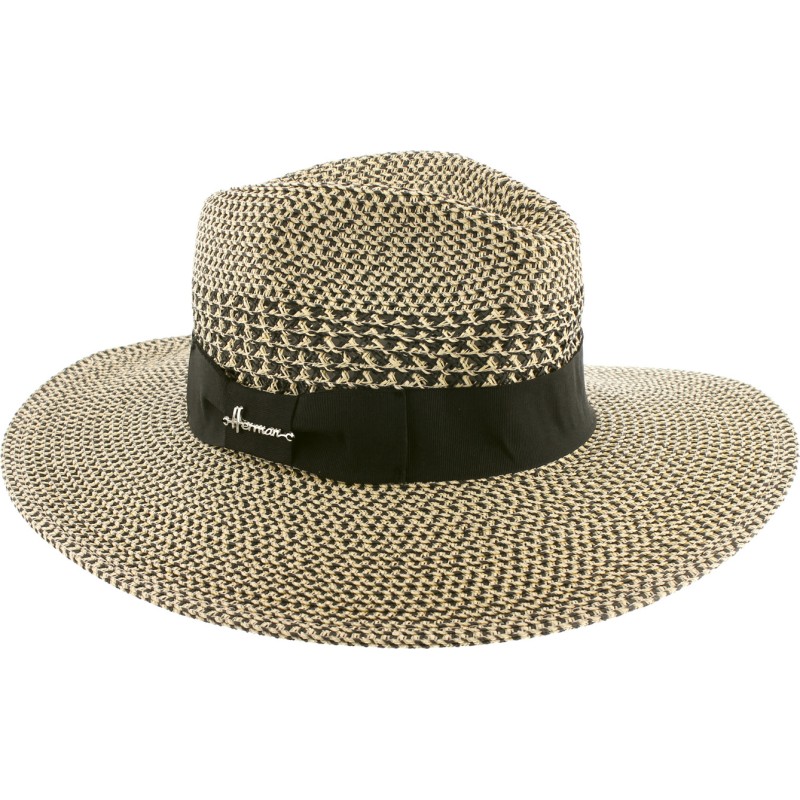 Chapeau grand bord en paille polypropylène cousue, déformable, UPF30