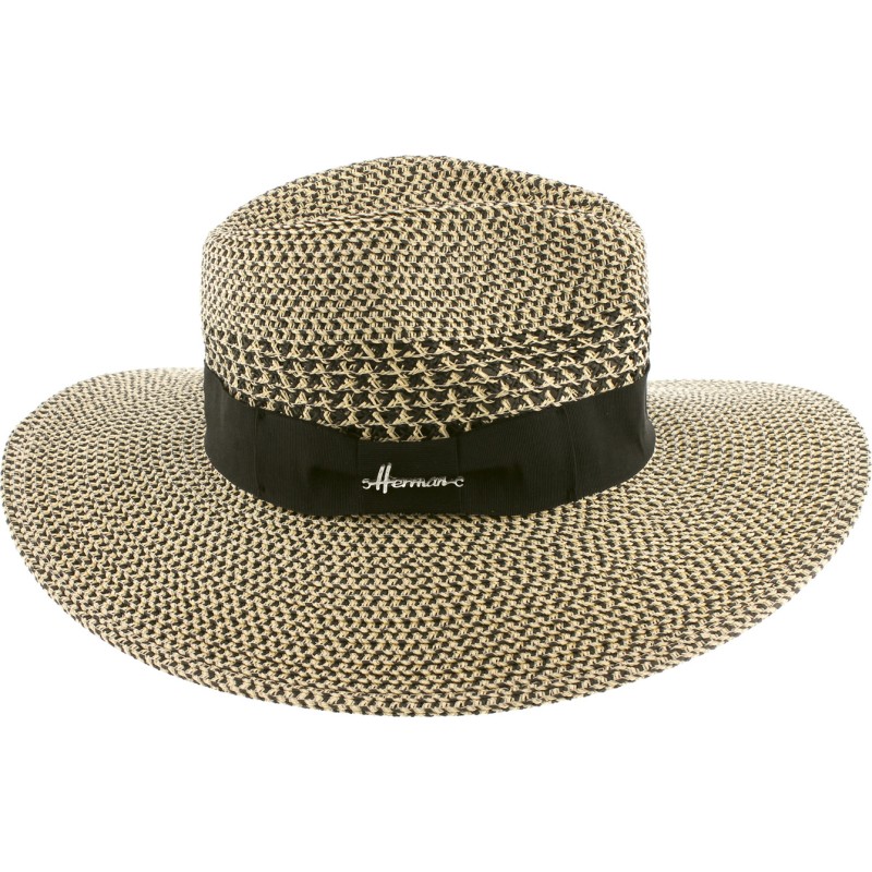 Chapeau grand bord en paille polypropylène cousue, déformable, UPF30