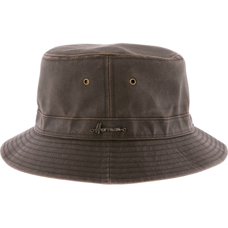 chapeau bob herman de pluie impermeable coloris marron foncé