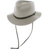 Chapeau feutre 90gr petit bord uni avec fine ceinture et jugulaire imi