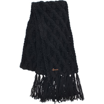 echarpe hiver a franges et grosse maille torsadee