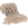 echarpe hiver a franges en grosse maille torsadee