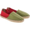 Espadrille bicolore en coton avec semelle en corde et un contrefort en