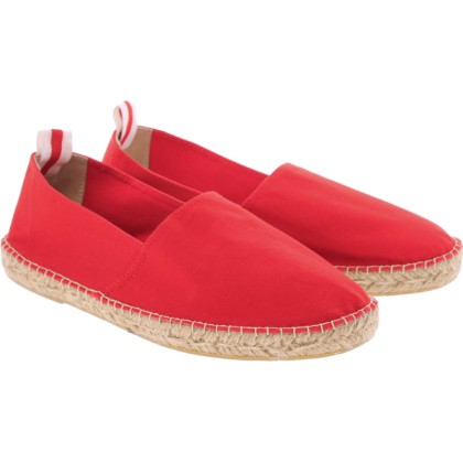 Espadrille unie en coton avec semelle en corde et un co