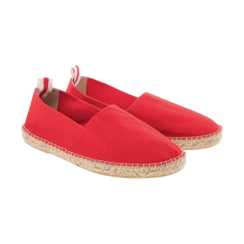 Espadrille unie en coton avec semelle en corde et un co