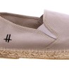 Espadrilles en coton avec semelle épaisse et talon en cuir, bandes éla