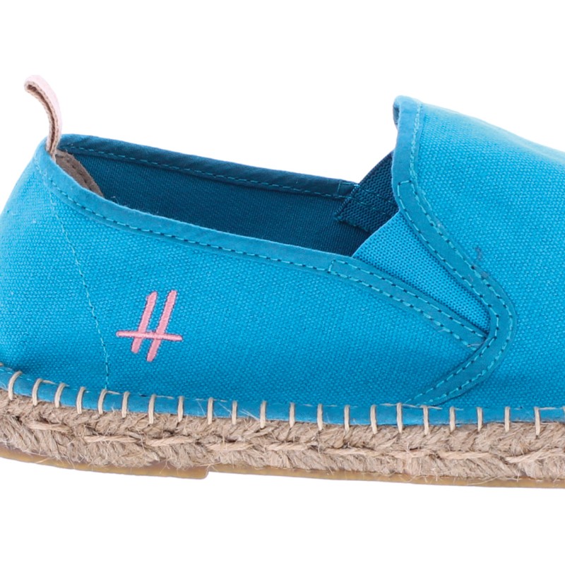 Espadrille femme bleu turquoise uni