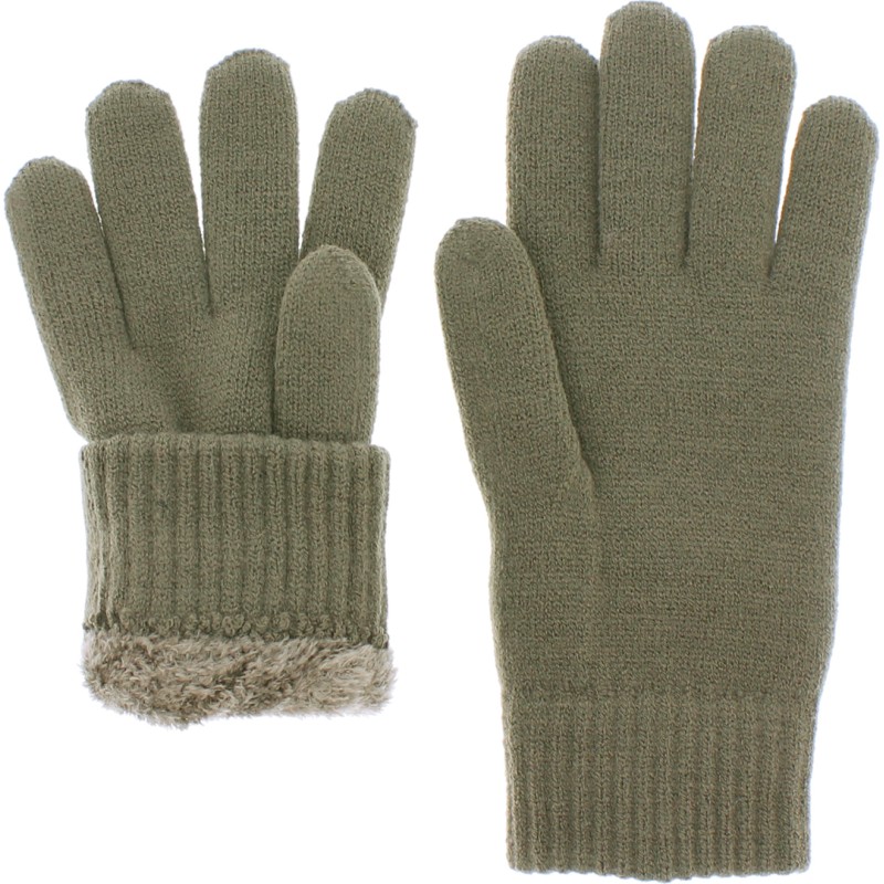 Gants homme en maille unie doublés en teddy plush