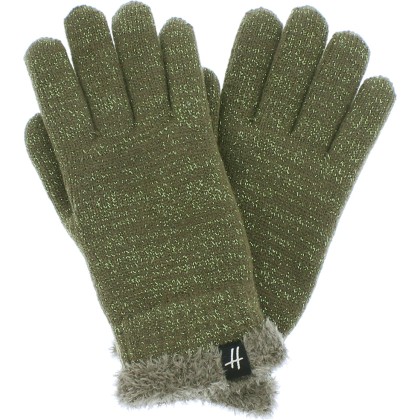 Gants femme en maille unie avec lurex poignet et doublu