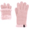 Gants enfant en maille unie avec lurex, poignet et doub