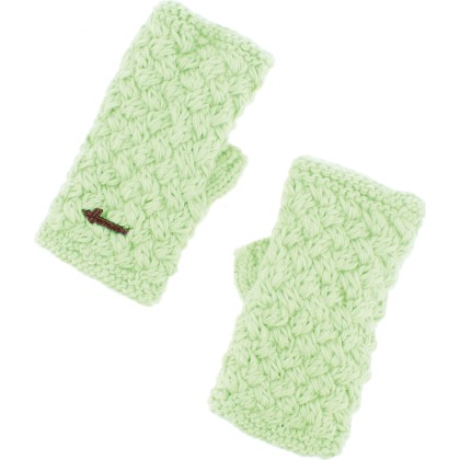 mitaines en maille torsadee coloris vert menthe