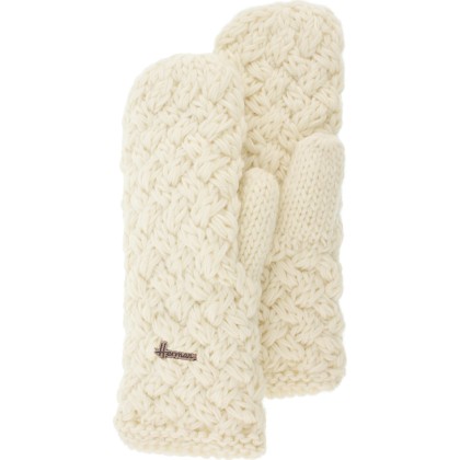 Moufle tricotée main unie doublée polaire