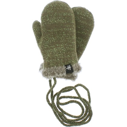 Moufles bébé en maille unie avec lurex, poignet et doublure en teddy p