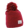 BONNET LONG CHINE BICOLORE AVEC POMPON FAUSSE FOURRURE DOUBLE PLUSH