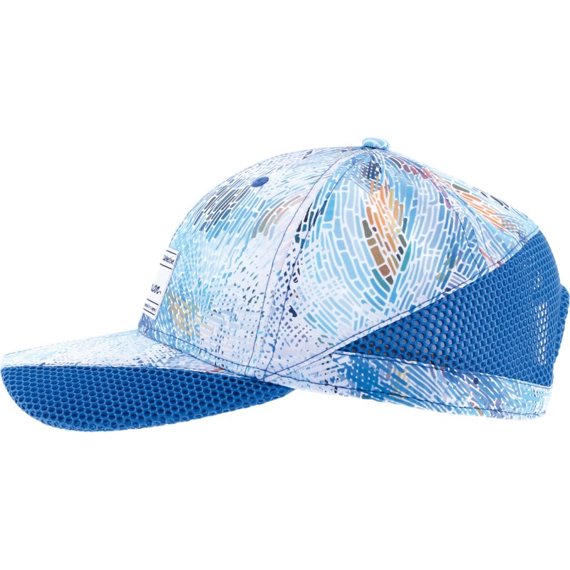 Casquette baseball à motif  et mesh uni. Fermeture arrière velcro