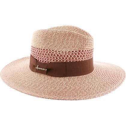 Chapeau grand bord en paille polypropylène cousue, déformable, UPF30