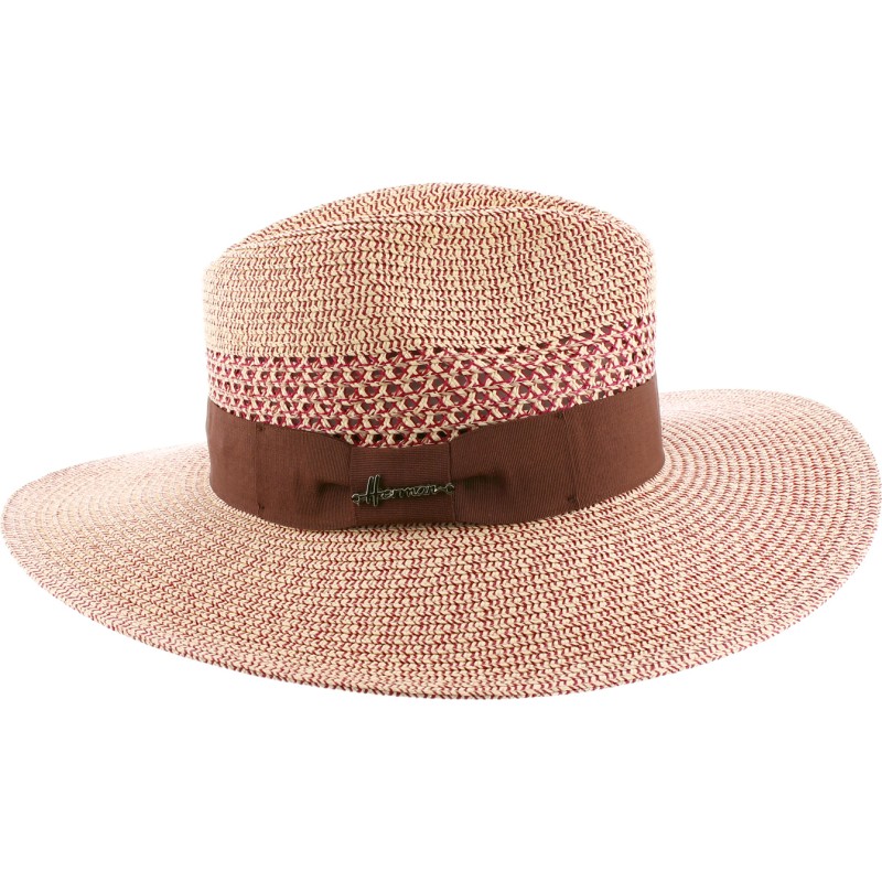 Chapeau grand bord en paille polypropylène cousue, déformable, UPF30