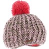 Bonnet enfant tricot chiné avec pompon uni doublé plush
