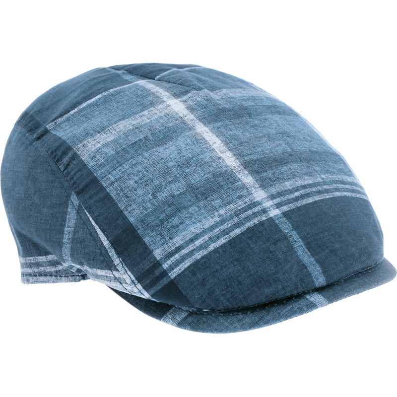 Casquette plate avec tissu à carreaux