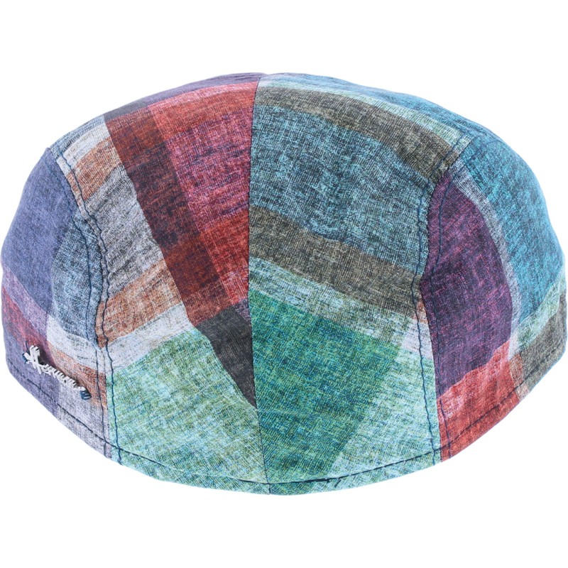 Casquette plate avec tissu à carreaux