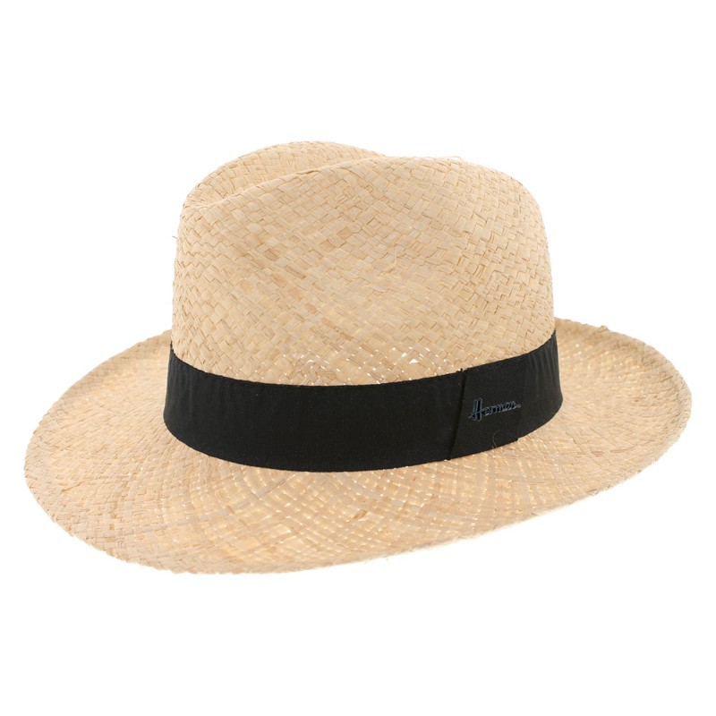 Chapeau paille rafia uni avec gros grain uni
