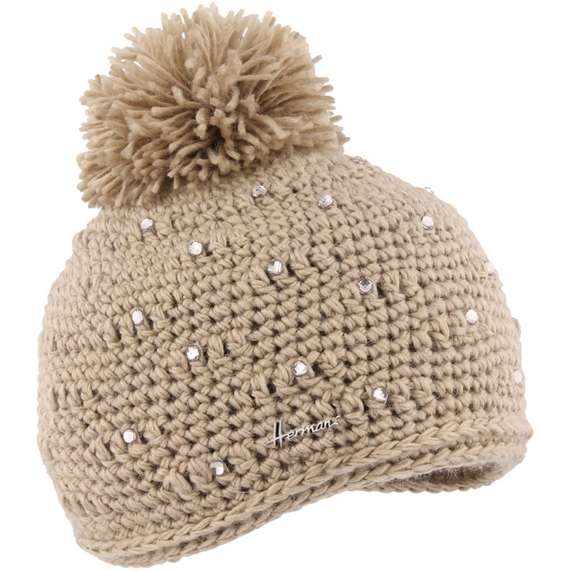Bonnet avec strass et pompon