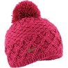 Bonnet tricot torsadé uni avec pompon doublé plush