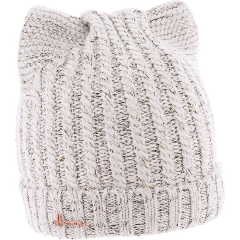 Bonnet uni avec fil lurex en forme de tête de chat doublé plush