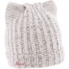 Bonnet uni avec fil lurex en forme de tête de chat doublé plush