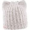 Bonnet uni avec fil lurex en forme de tête de chat doublé plush