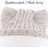 Bonnet uni avec fil lurex en forme de tête de chat doublé plush