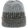 Bonnet adulte en maille torsadée bicolore avec revers et doublure en p