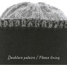 Bonnet adulte en maille torsadée bicolore avec revers et doublure en p