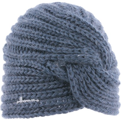 Bonnet turban en maille uni croisé sur l'avant doublé plush